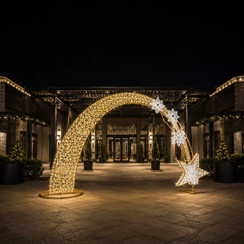 15 FT X 8 FT Warm White LED Arch With Stars