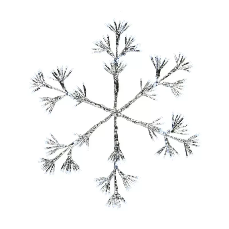 17" X 19" 192LED Cool White LED Flashing Silver Snowflake