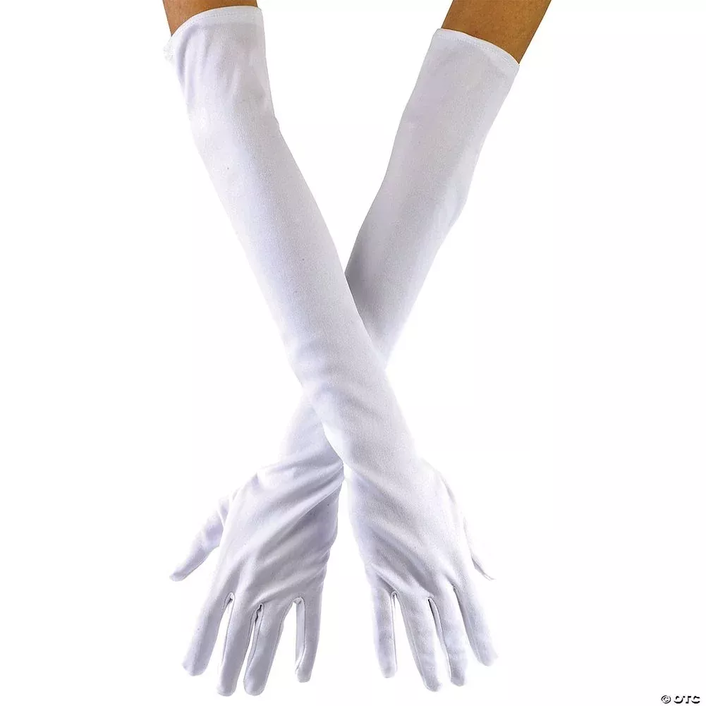 20.5" White Opera Gloves