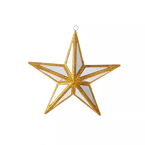 6-mirrored-golden-star-ornament 6" Mirrored Golden Star Ornament