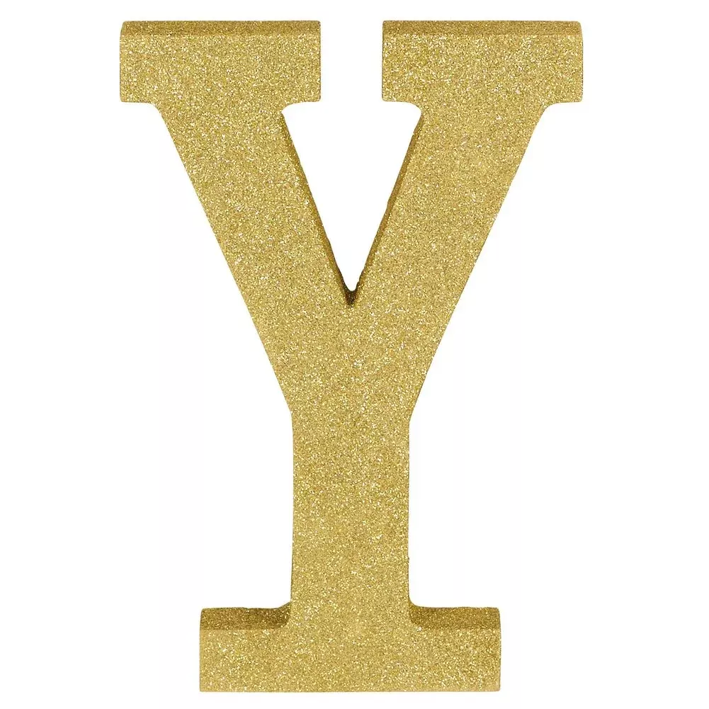 9" Gold Glitter MDF Letter Y