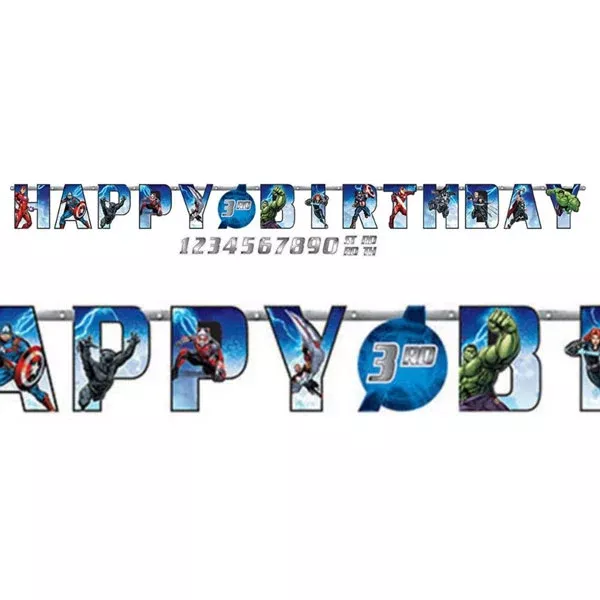 Avengers Epic Letter Happy Birthday Banner