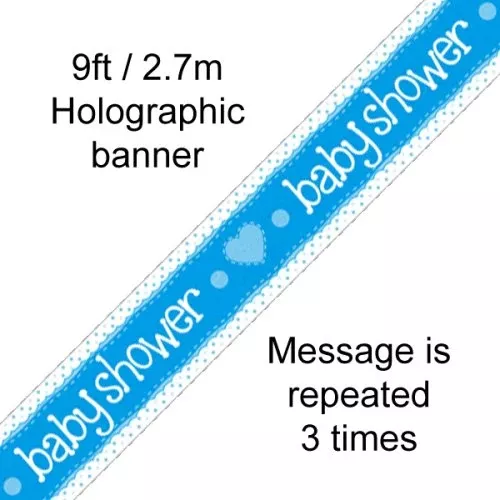 Baby Shower Holographic Foil Banner 2.7m