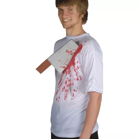 Bloody Cleaver in Chest T-Shirt
