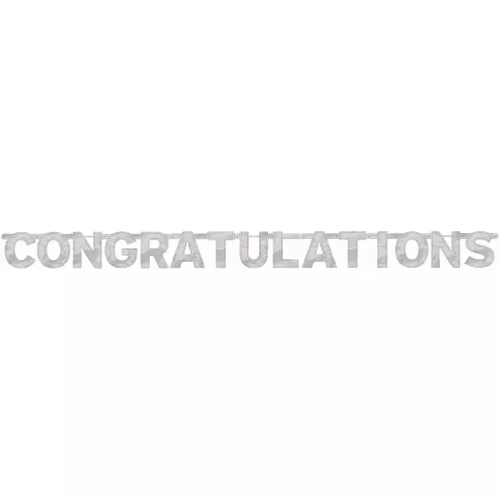 "Congratulations" Letter Banner- Silver