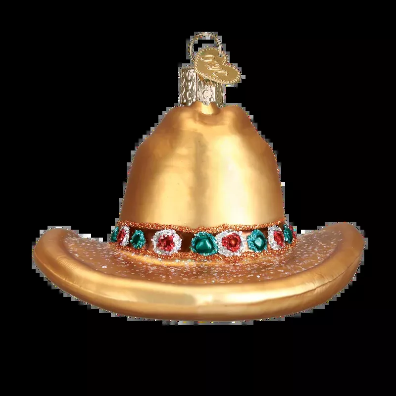 cowboy-hat-ornament-old-world-christmas Cowboy Hat Ornament - Old World Christmas