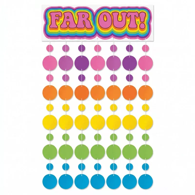 far-out-70s-good-vibes-doorway-curtain "Far Out" 70s Good Vibes Doorway Curtain