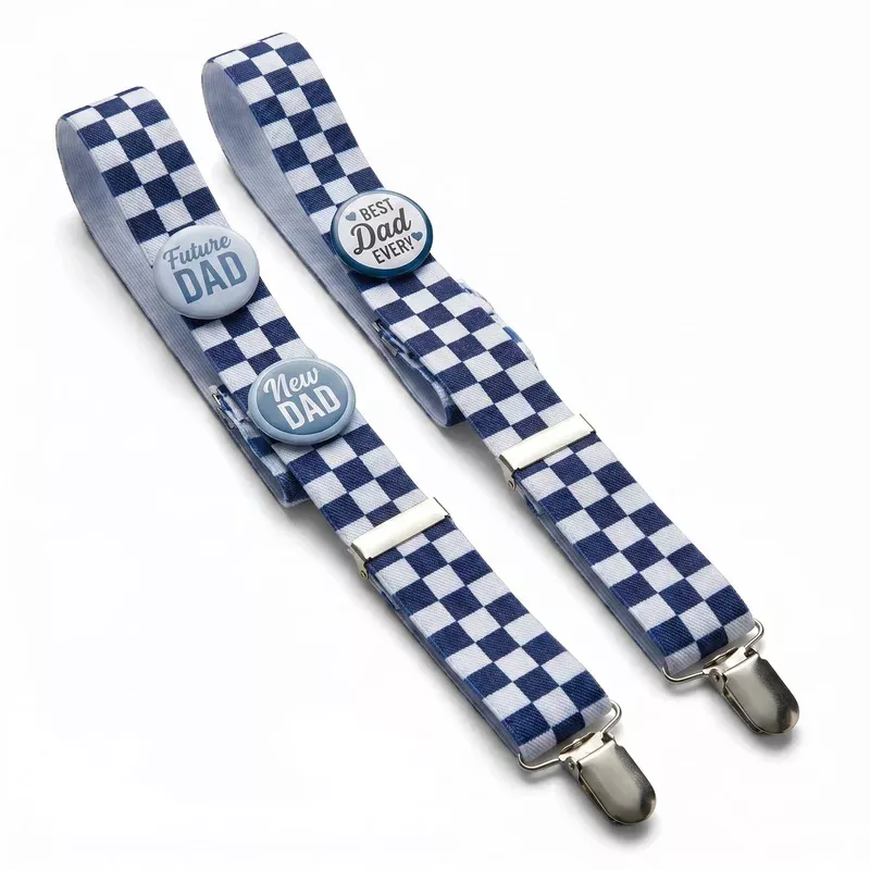 "Future Dad" Blue Suspenders for Baby Shower