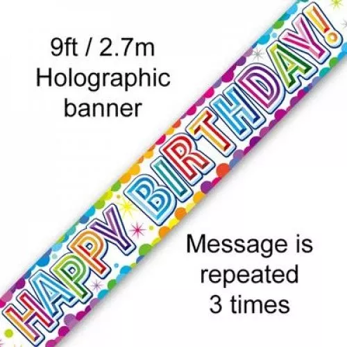 Happy Birthday Colourful Confetti Foil Banner
