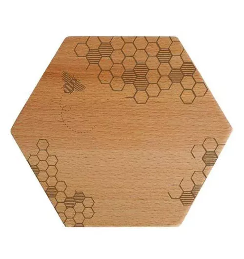 "Honey Bee" Cheese Board, Solid Beechwood