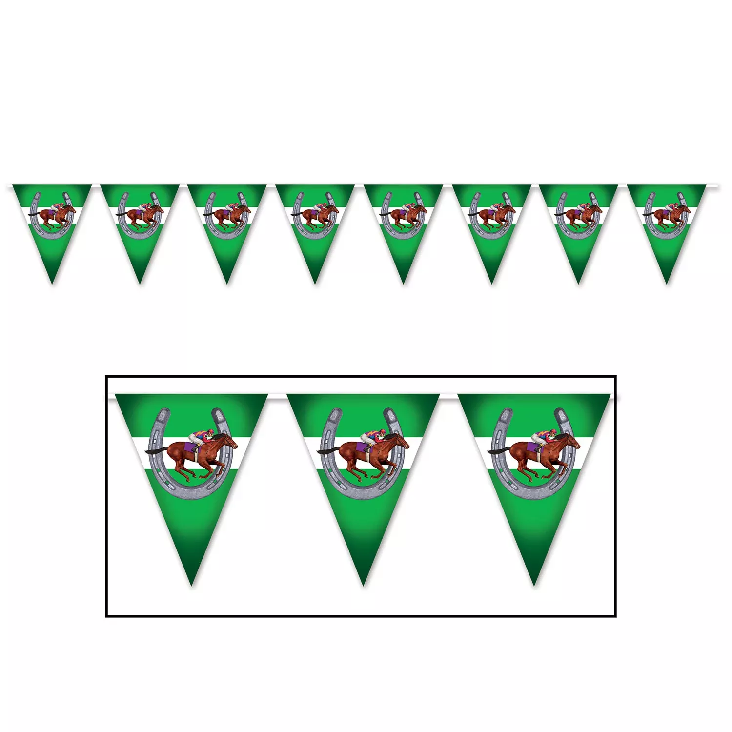 horse-racing-pennant-banner-12ft Horse Racing Pennant Banner - 12ft.