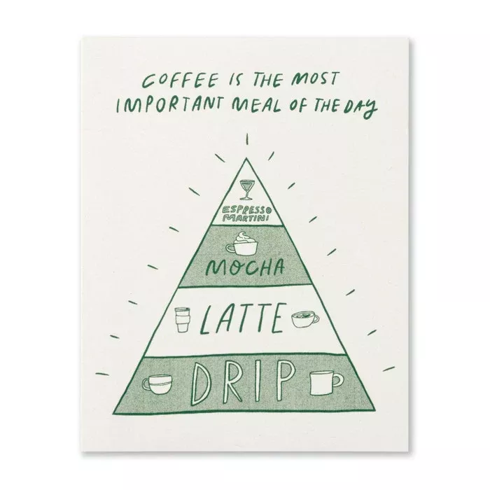 Humor Us Greeting Card - For Laughs - Coffee Is The Most Important Mea