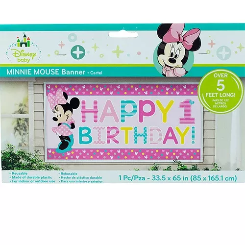 Minnie Mouse 1st Birthday Banner 5 Feet Long