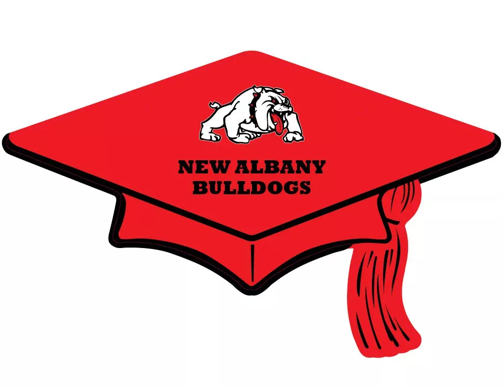 new-albany-bulldogs-grad-cap-banner New Albany Bulldogs Grad Cap Banner
