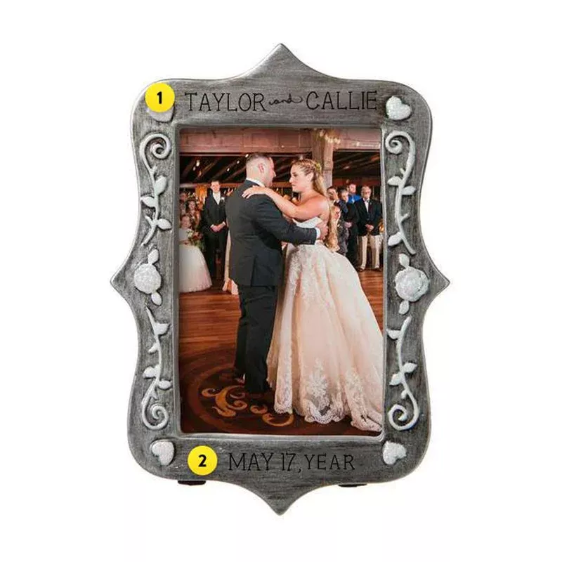 personalized-wedding-picture-frame-ornament Personalized Wedding Picture Frame Ornament