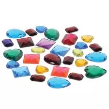 Plastic Assorted Jewels - 1oz