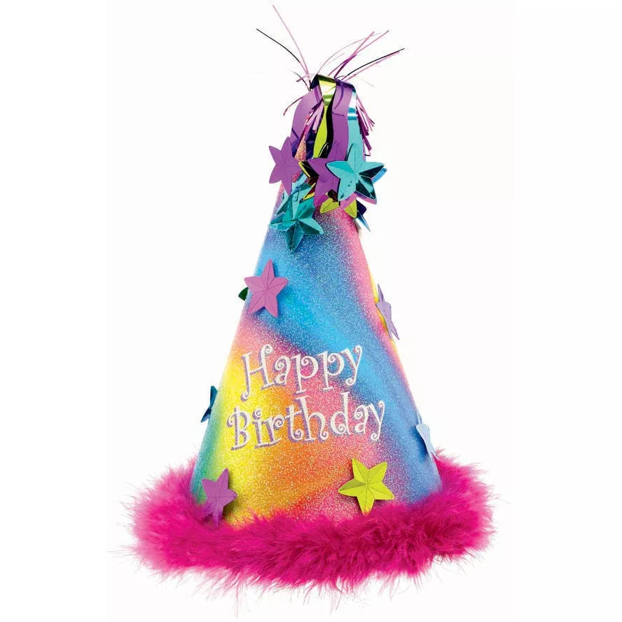 Rainbow Princess Party Hat