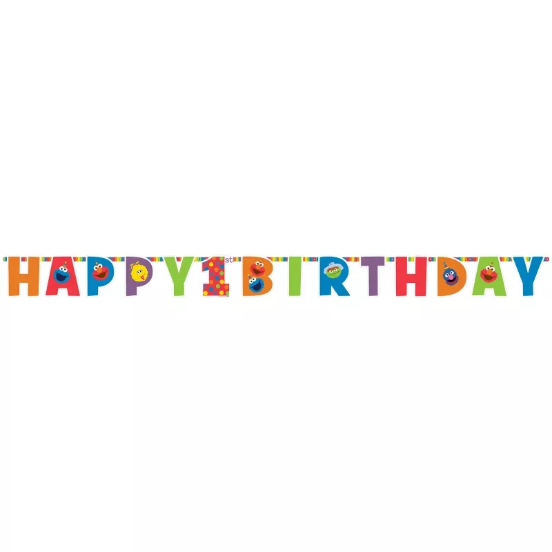 sesame-street-1st-birthday-jumbo-letter-happy-birthday-banner-kit Sesame Street 1st Birthday Jumbo Letter Happy Birthday Banner Kit