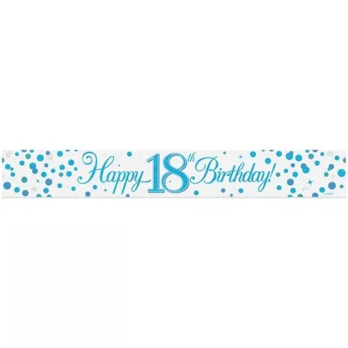 sparkling-fizz-blue-18th-happy-birthday-foil-banner Sparkling Fizz Blue 18th Happy Birthday Foil Banner
