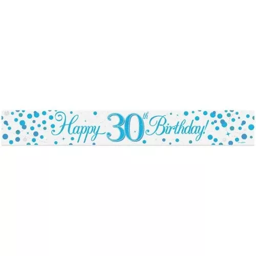 sparkling-fizz-blue-30th-happy-birthday-foil-banner Sparkling Fizz Blue 30th Happy Birthday Foil Banner