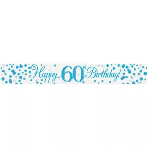 sparkling-fizz-blue-60th-happy-birthday-foil-banner Sparkling Fizz Blue 60th Happy Birthday Foil Banner