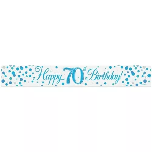 sparkling-fizz-blue-70th-happy-birthday-foil-banner Sparkling Fizz Blue 70th Happy Birthday Foil Banner