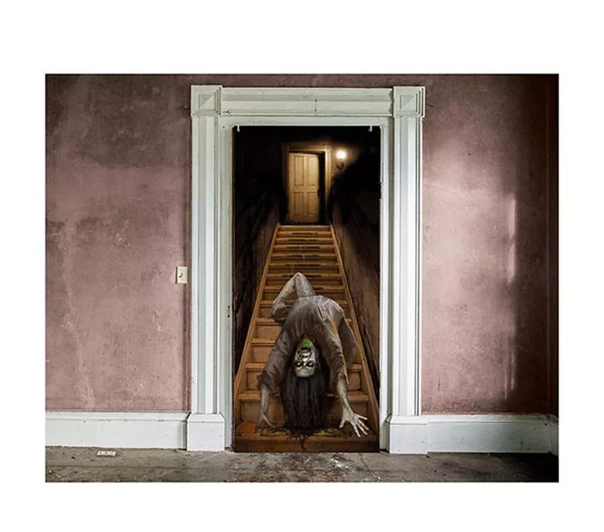 zombie-on-stairs-halloween-door-poster Zombie on the Stairs Halloween Door Poster
