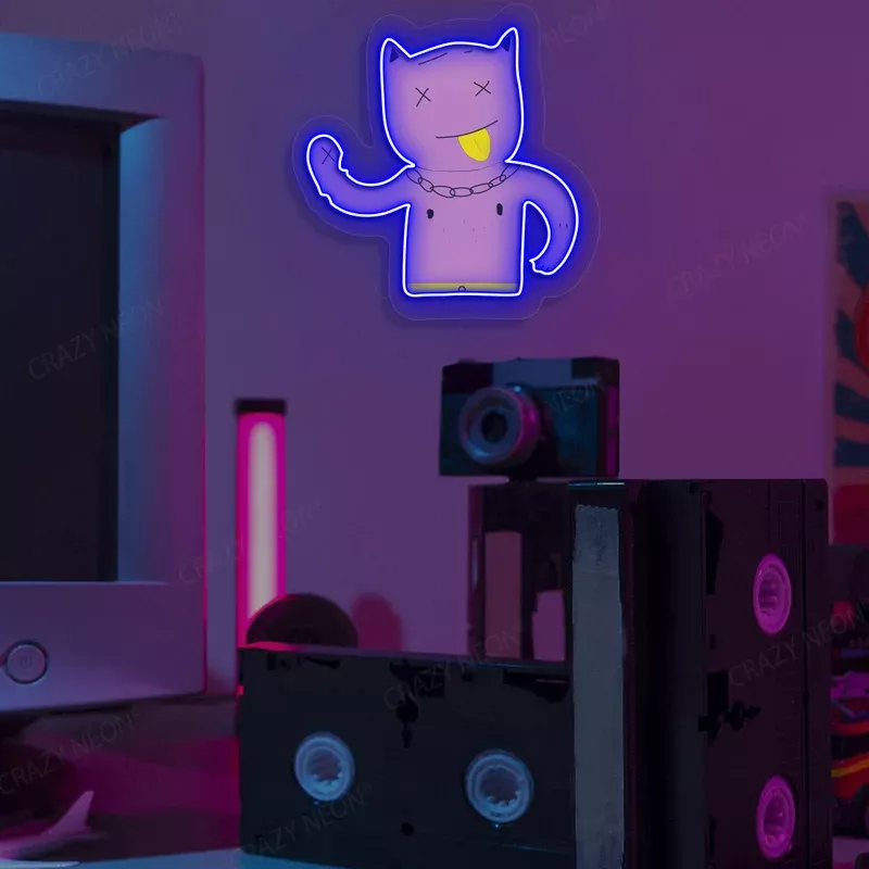 Zone Out Kitty Neon Artwork Sign
